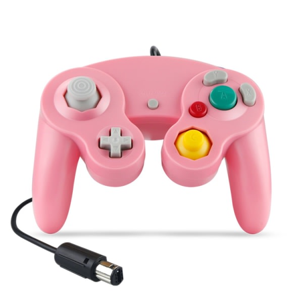 Ave Gamecube -ohjain, langalliset ohjaimet Klassinen peliohjain 2-pakkainen Joystick Nintendo- ja Wii-konsolipelikaukosäätimelle Pink
