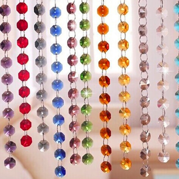 14 mm 200 st Crystal Octagon Beads 2 hål DIY Bröllop ja helma violetti