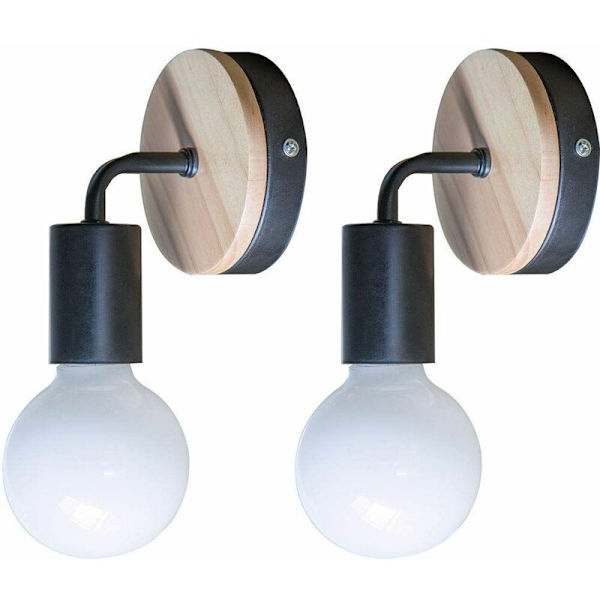 Sarja 2 Simplicity E27 musta seinävalaisin LED Iron a