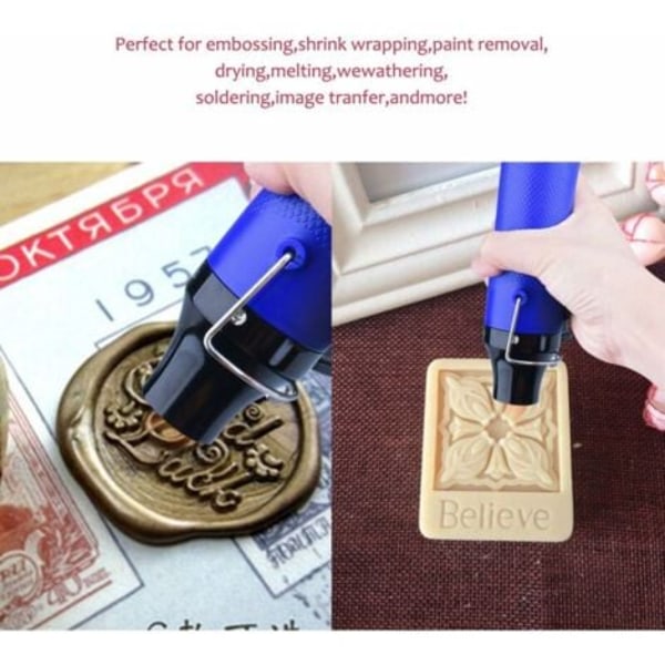 Värmepistol, Mini Varmluftspistol 300W (Blå).pa