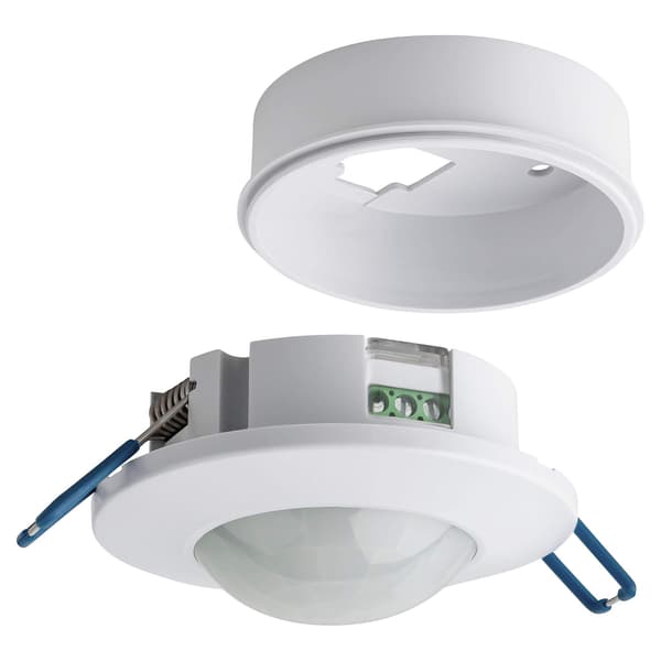 2X Bevægelsessensor til indendørs brug, ældre- og loftmontering, programmerbar, infrarød sensor, 8m / 360°, egnet til LED, maks. 1200W/600W
