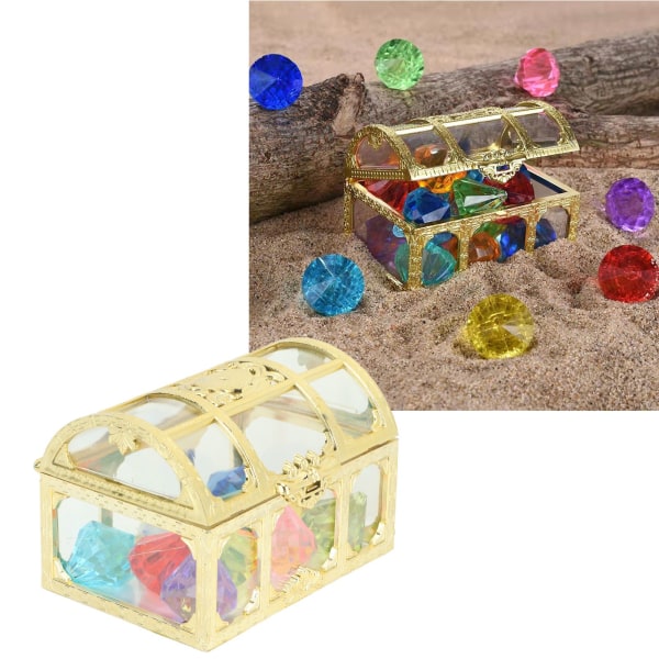 10st diamanter dykleksak Akryl Guldlåda Färgglada undervattens pärla poolleksaker för pojkar och flickor