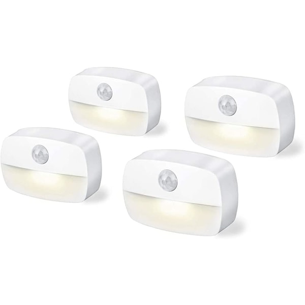 4-pack 3A batteridriven rörelsesensorlampa (batterier ingår ej)
