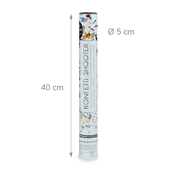 Konfettikanon 40 cm farverig