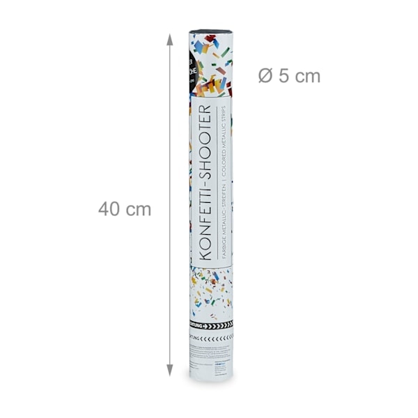 Konfettitykki 40 cm värikäs