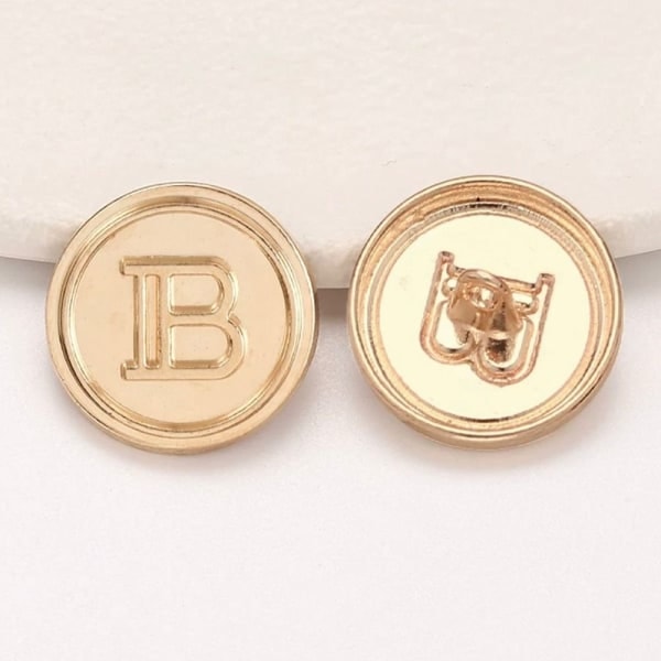 20 kpl Metalliset Kirjain B Napit Paita Napit KULTA 18MM 20KPL 20KPL kulta 18MM 20kpl-20kpl