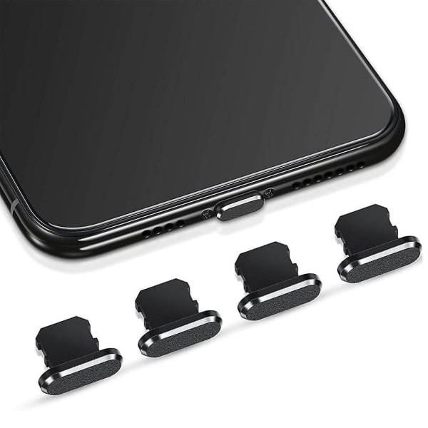 4st Dammskydd för iPhone 12-serien USB - Svart 4PCS