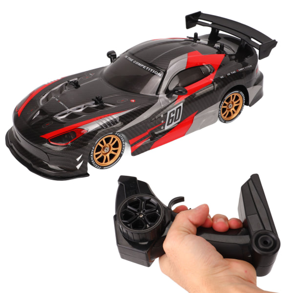 1/16 höghastighets RC bil fyrhjulsdrift 2,4 GHz driftande RC bil för över 8 utomhus svart och röd