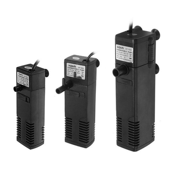 Opgraderet Akvarium Filter Nedsænkelig Strøm Intern Filter til Fisketank Filterpumpe 3 i 1 Spray Flow Biologiske Filter 3W/4W/8W/22W Matches the image 4W 600L/H(EU Plug)