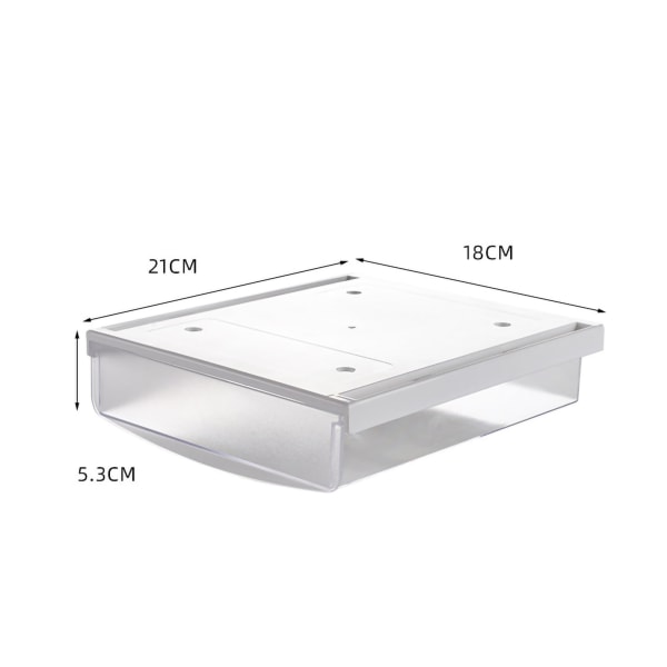 Pöydän alla säilytyslaatikko Ei rei'itettyä säilytystilaa ABS PS Pieni piilotettu laatikko asuntolalle Pieni läpinäkyvä valkoinen