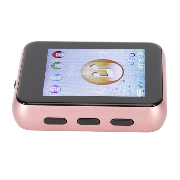 MP3 Bluetooth-spiller HiFi Lossless 1,8 tommers berøringsskjermstøtte Opptak 8G MP3-spiller med høyttaler Elektronisk bok Rose Gold