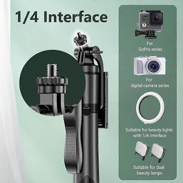 Telefon Selfie Stick, Foldbart Monopod Stativ, Sort