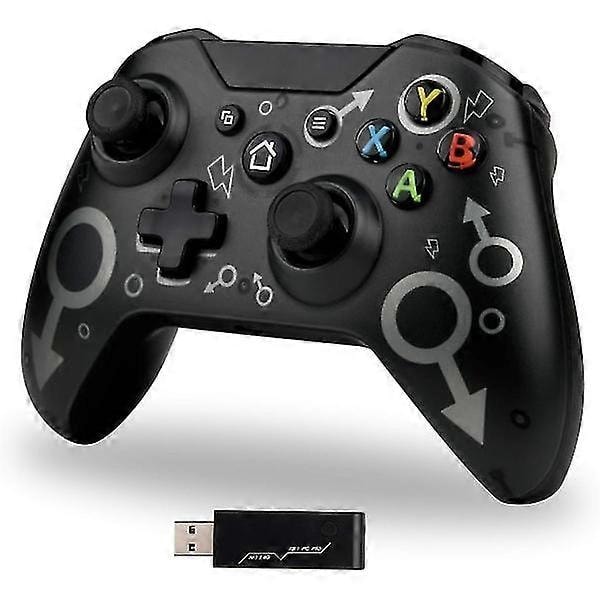 Paris Langaton ohjain Xbox Onelle, Xbox-ohjain 2,4 GHz:n langattomalla adapterilla, Xbox One X/Xbox One S/PS3 ja PC (Musta)