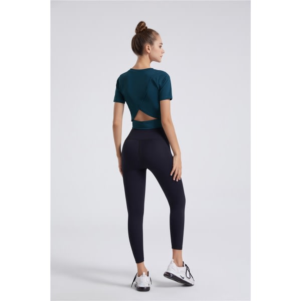 Capri-leggingsit med hög midja för kvinnor - Mjuk smal magkontroll - Träningsbyxor för löpning Cykling Yoga träning (svart, M M