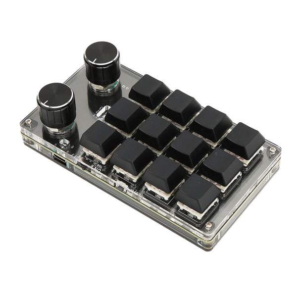 12 Taster Mekanisk Tastatur Understøttelse Kabelført USB Trådløs Bluetooth DIY Programmerbar Rød Switch Makro Keyboard med 2 Knop til Spil