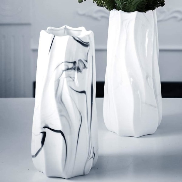 11-tums svart marmor keramiska vaser dekor vaser hemma