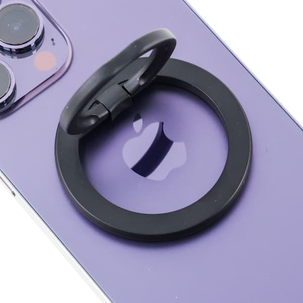 Magnetisk ringholder til smartphone med metalplade Sort