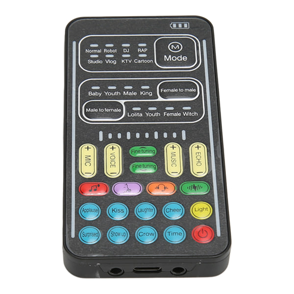 Voice Changer Monitoiminen 8 Äänitehosteet Kannettava Kädessä pidettävä Mini Äänikortti Äänenvaihtaja PC-puhelimen kannettaville tietokoneille