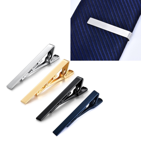 4 stk mænd slips klip kobber moderigtigt elegant glat finish 4 farver mandlig binde hals klemme sæt