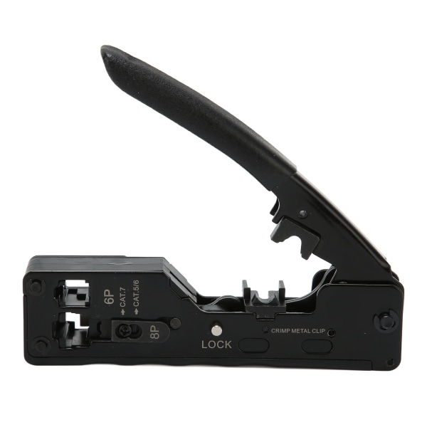 RJ45 Crimp Tool Justerbar Crimp Mode Säkerhetslås Ethernet Crimp Tool med slirskydd för Cat5e Cat6a Cat7a