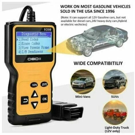 Auto Diagnostisk Scanner Verktøy Bil Leser Lese og Slette Motorfeilkoder Detektere.pa