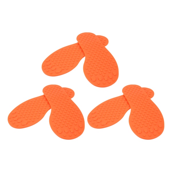 3 par fotspormarkør PVC fargerik fotformet treningspute for innendørs utendørs oransje