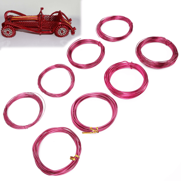 8 ruller 0,6?3 mm aluminiumssmykketråd DIY smykker håndverksutstyr trådrekvisita Mørk lilla