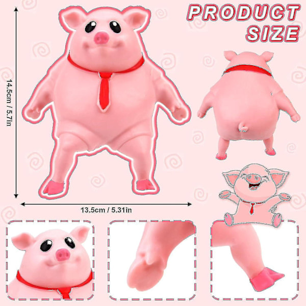 Paris_Gris Squishy Boll Leksaker, Anti-stress Gris Squishy Boll Leksak, Rosa Gris Roliga Sensoriska Squishy Leksaker