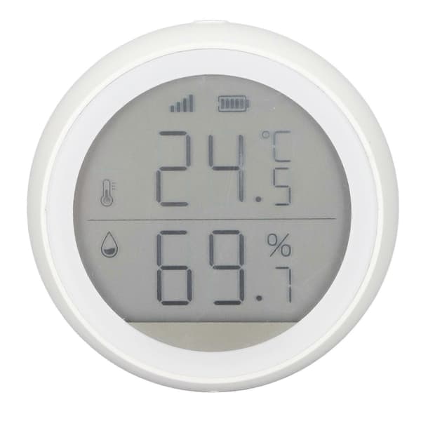 Vit Smart Temperatur- och Luftfuktighetsmätare Trådlös Termometer Hygrometer för Zigbee