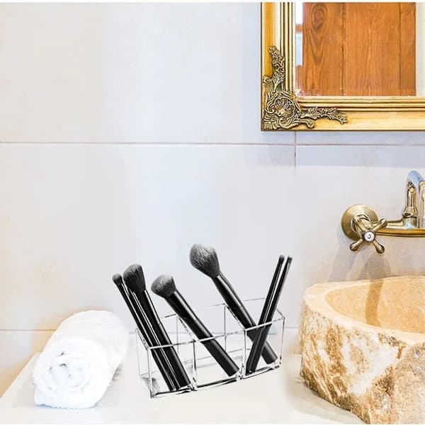 Kosmetikopbevaringsboks, 3 rum makeupbørsteholder