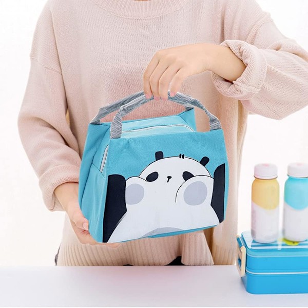 Lunsjveske for jente, Mini Isotherm Lunch Bag, Kjølebag Barn, Piknikveske Søt, Vanntett Lunsjveske, Sammenleggbar Lunsjveske for Arbeid Skole Piknik