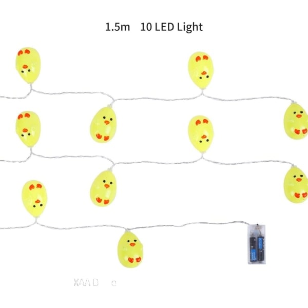 Easter Light Garland - 10 Easter LED Chicks - Chicken - Easter（PA）