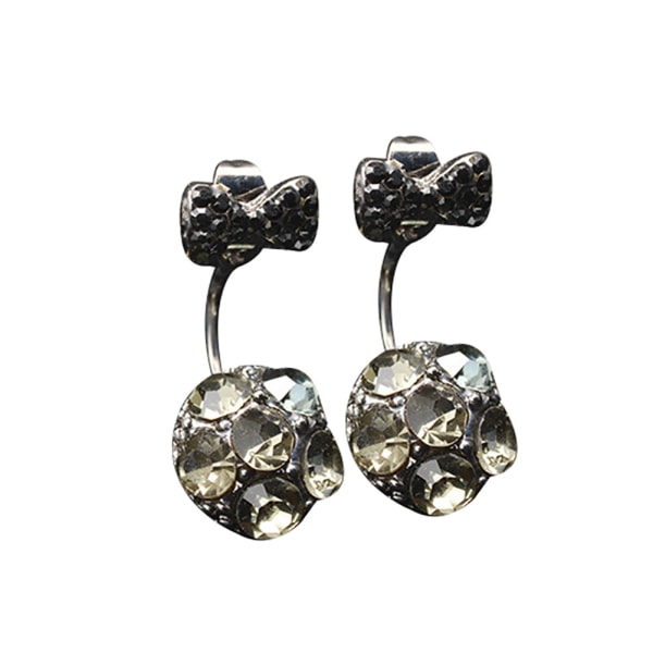 Nytt modelegering kristallbåge örhängen för kvinnor smycken örhängen (grå)
