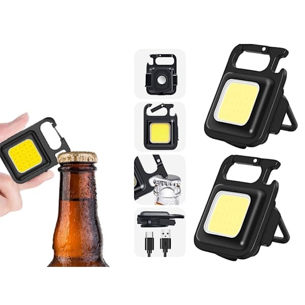 LED-taskulamppu - Telttavalaisin magneetilla ja pullonavaajalla