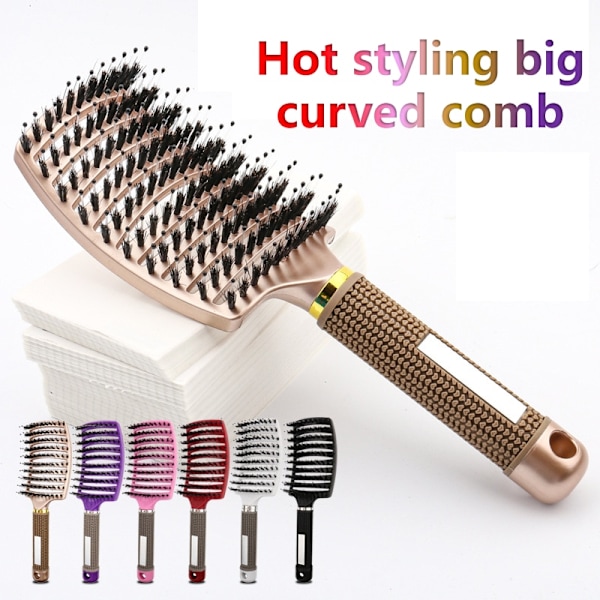 2 stk Buede Hårbørster Define Styling Brush, Krøllet Hårbørste, Hårstylingbørste for å Gre ut, Forme og Definere Krøller for Kvinner og Jenter