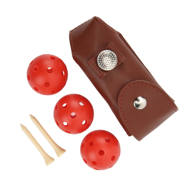 Golfboldpose Lædermagnetisk spænde Design Bærbar golfboldholder til 3 golfbolde