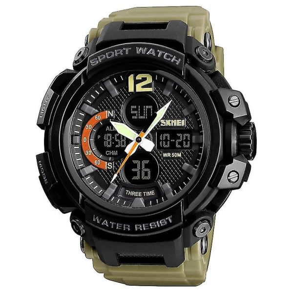 Dual Display Chronograph 3 Time Waterproof Alarm Watch