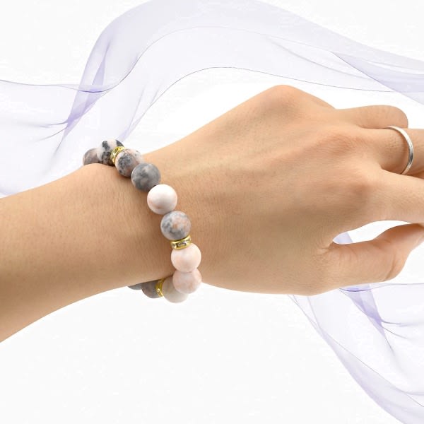 Ruusukvartsi käsivarsinauha Kristaller Och Healing Stones Smycken | Ångest lugnande stressi