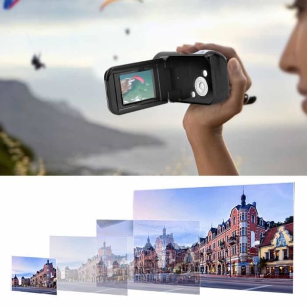 Videokamera Recorder Bärbar 16X HD digital videokamera för barn med svart TFT LCD-skärm