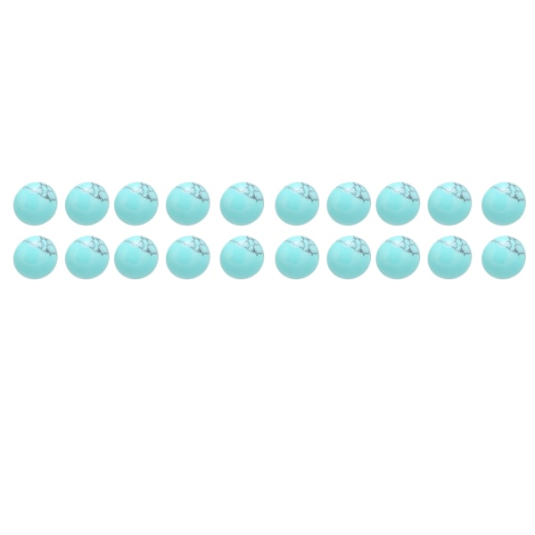 20 stk Naturlig halvrunde perler sett DIY smykketilbehør Pakke Bare Stone Beads Kit 8mm