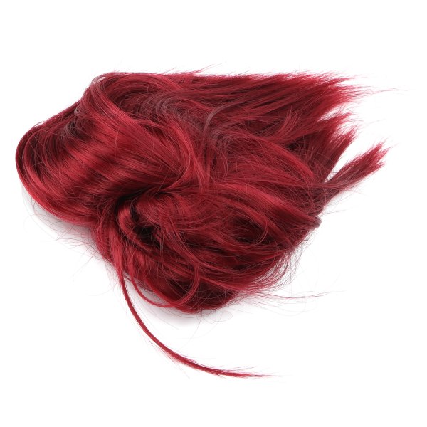 Fasjonabelt rotete bolle-hårstykke med bånd tykt rufsete Updo syntetisk hår Scrunchies forlengelse for kvinner jenterQ17?Burg