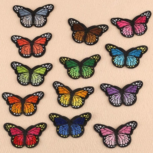 10 stk. Butterfly Formet Jern På Patches Til Tøj