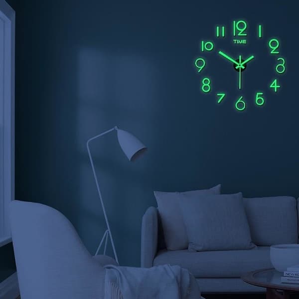 40 cm självlysande väggklockor DIY digital klocka lysande klocka akryl DIY väggklocka vardagsrum sovrum väggklockor