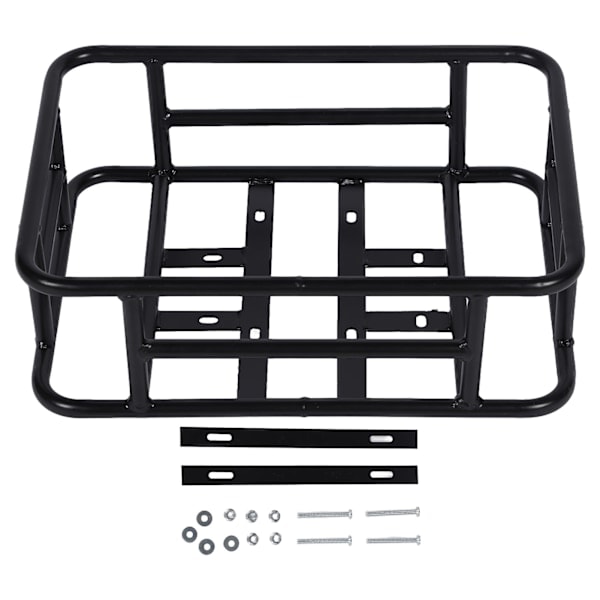 Rear Bike Basket Iron Waterproof Large Capacity Stainless Steel Bicycle Storage Basket Black