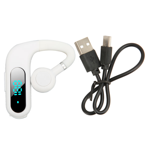 Bluetooth kuuloke V5.3 melua vaimentava hands free -kuuloke Ultrakevyt kannettava 180 astetta pyörivä mikrofoni yrityksille valkoinen