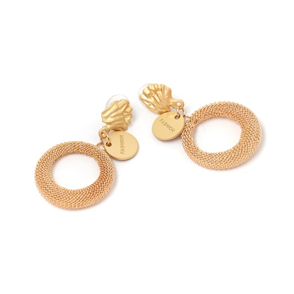 Fasjonable kvinners gulllegering sirkel runde øredråper øredobber for bryllupsfest gave