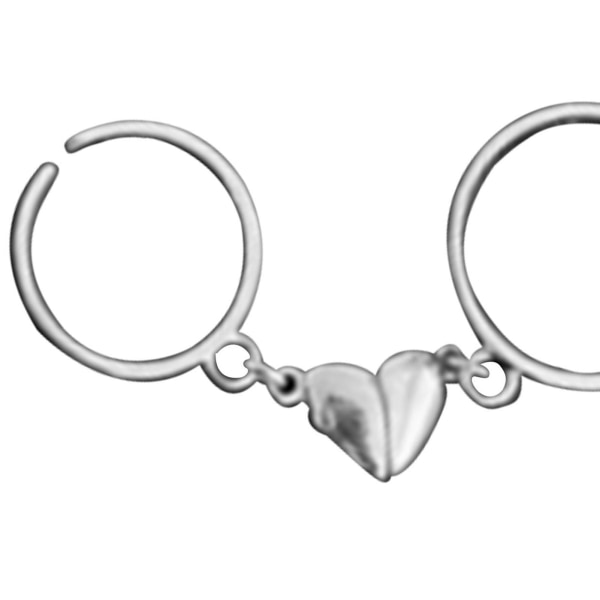 Magnetiska par ringar öppning dinglar halvhjärta matchande legering smycken ringar för kvinnor män