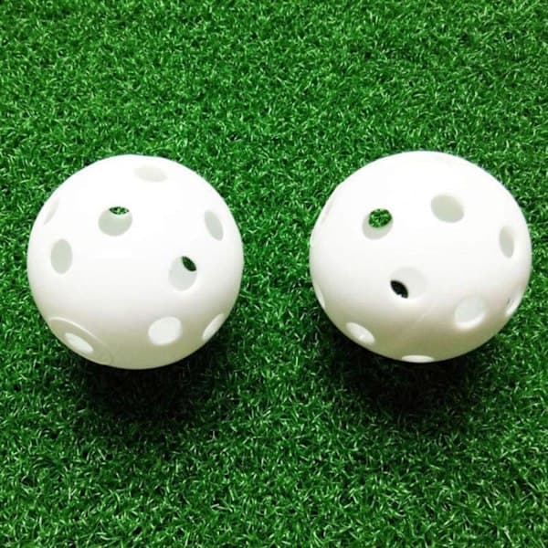 25 hule golfbolde i plastik til svingtræning, kompatible med Fly Golf, luftstrømsdesign til driving range og hjemmebrug