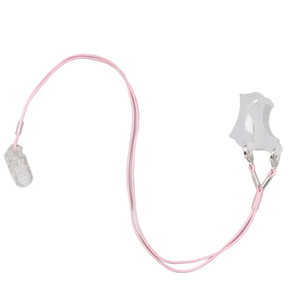 Høreapparatklemme forhindrer tap av gjennomsiktig klemme Rosa ledning Bærbare høreapparatstropper Stort dobbelt øre