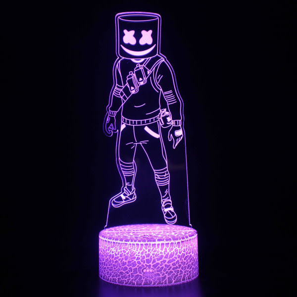 Lasten lahja Fortnite Night Light Touch Sensor Makuuhuoneen 3D Illusion Night Light Led Anime Lamppu Värikäs Kaukosäädin Yövalo Koti Aparaatti